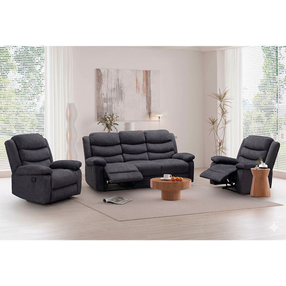 Norfolk 3RR+R+R Recliner Suite - Dark Grey