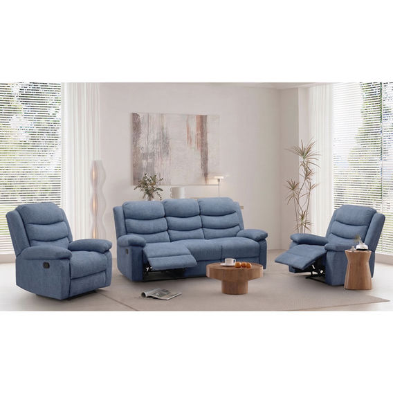 Norfolk 3RR+R+R Recliner Suite - Blue Norfolk 3RR+R+R Recliner Suite - Blue