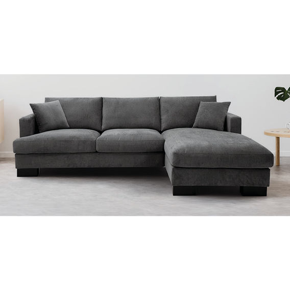Gemma 3-Seater Lounge with Chaise - Charcoal Gemma 3-Seater Lounge with Chaise - Charcoal