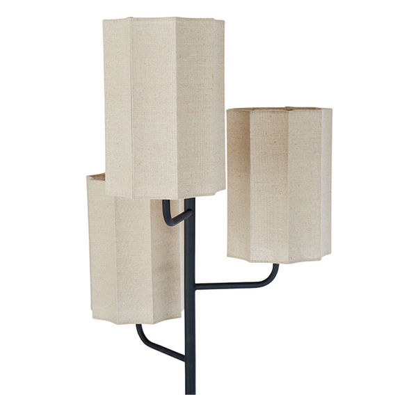 Amalfi Tiered Trio Shade Floor Lamp Black & Natural Amalfi Tiered Trio Shade Floor Lamp Black & Natural