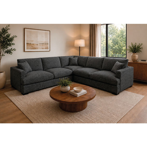 Crescent Corner Sofa - Charcoal Crescent Corner Sofa - Charcoal