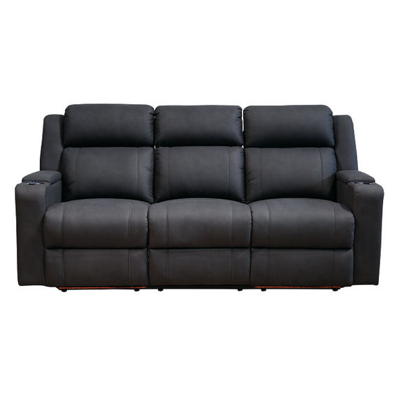 Academy 3 Seater Recliner - Black