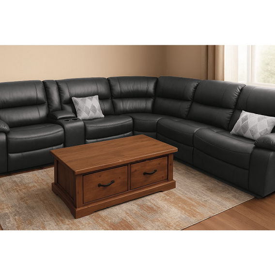 The Boss Corner Recliner Couch - Black