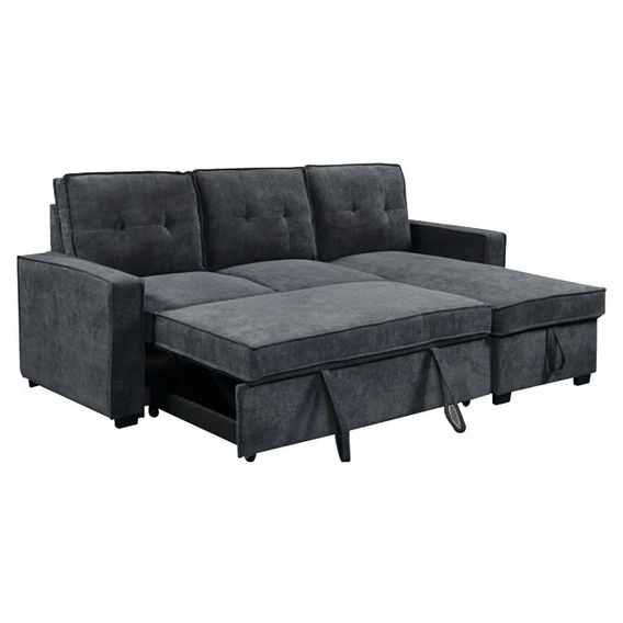 Collyn Sofa Bed with Chaise - Charcoal