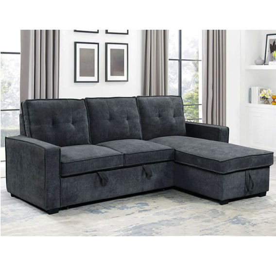 Collyn Sofa Bed with Chaise - Charcoal Collyn Sofa Bed with Chaise - Charcoal