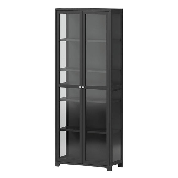 Black Steel Display Cabinet 1.8M