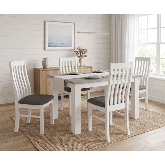 Norway 1500 5 Piece Dining Suite - White Grey