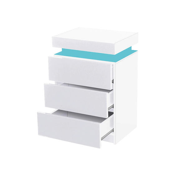 Gloss White Bedside Table With LED Light Gloss White Bedside Table With LED Light