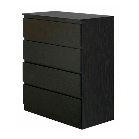 Exclusive 5 Drawer Black Tallboy
