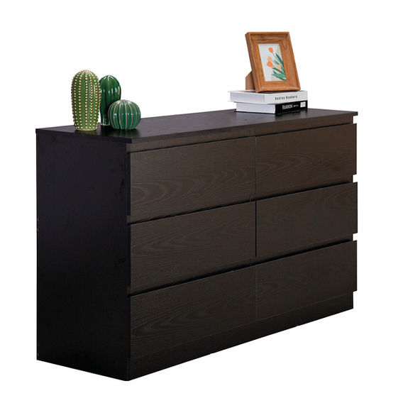 Exclusive 6 Drawers Black Lowboy