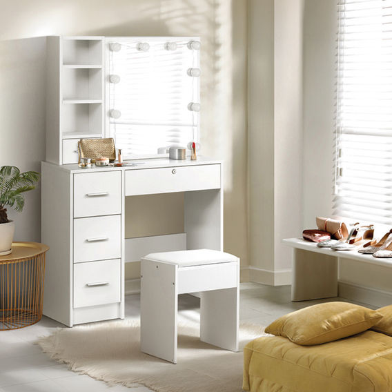 Dressing Table & Stool Bundle with 10 LEDs