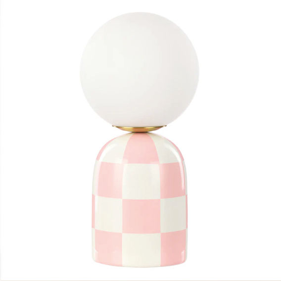 Emporium Archie Table Lamp Pink & White