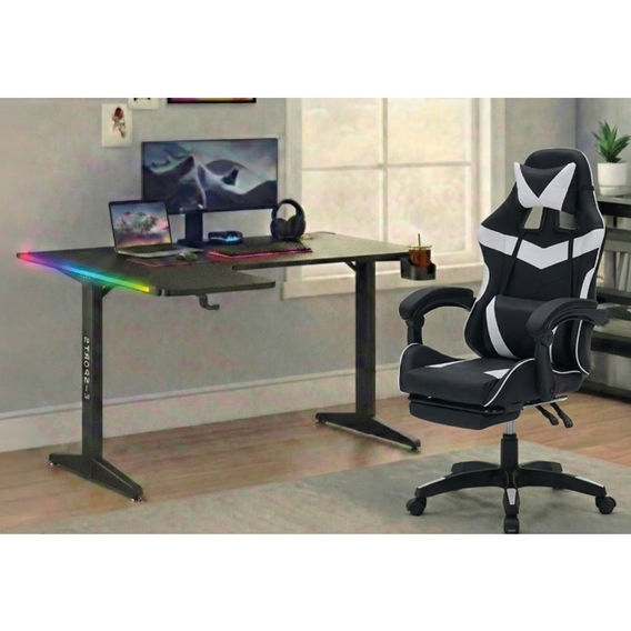 160cm L Shape Gaming Table & Chair Bundle - Left Lean 160cm L Shape Gaming Table & Chair Bundle - Left Lean