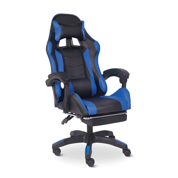 Deluxe Gaming Chair with Footrest - Blue Deluxe Gaming Chair with Footrest - Blue