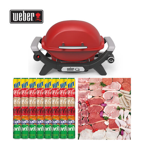 Weber Baby Q BBQ Bundle - Flame Red Weber Baby Q BBQ Bundle - Flame Red